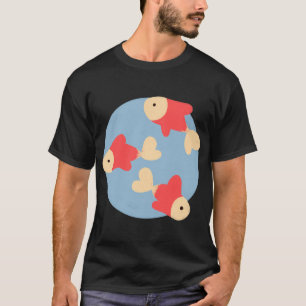 Minimalistischer schwimmender Goldfisch T-Shirt