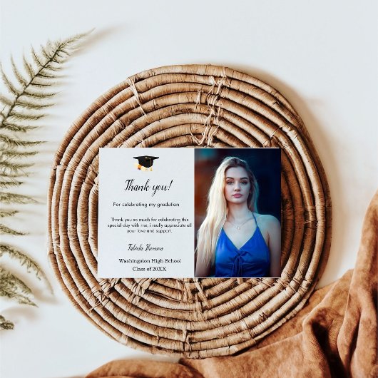 Minimalistischer Script Abschluss Dankeschön Dankeskarte