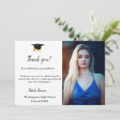 Minimalistischer Script Abschluss Dankeschön Dankeskarte (Stehend Vorderseite)