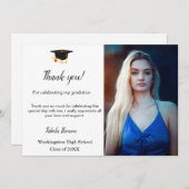 Minimalistischer Script Abschluss Dankeschön Dankeskarte (Vorne/Hinten)