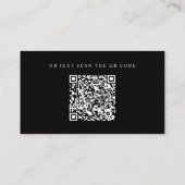 Minimalistischer Script-Hochzeitdetails QR-Code Begleitkarte (Rückseite)