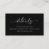 Minimalistischer Script-Hochzeitdetails QR-Code Begleitkarte (Vorderseite)