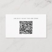 Minimalistischer Script-Hochzeitdetails QR-Code Begleitkarte (Rückseite)