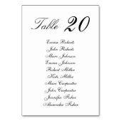 Minimalistischer Script-Hochzeitsplan Tischnummer (Rückseite)