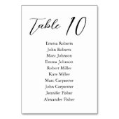 Minimalistischer Script-Hochzeitsplan Tischnummer (Vorderseite)