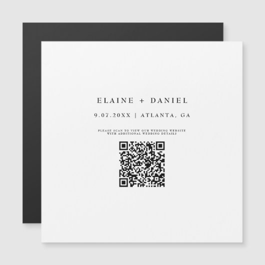 Minimalistischer Script QR-Code Speichern des Datu Magnetkarte (Vorne/Hinten)