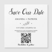 Minimalistischer Script QR-Code Speichern des Datu Magnetkarte (Vorderseite)