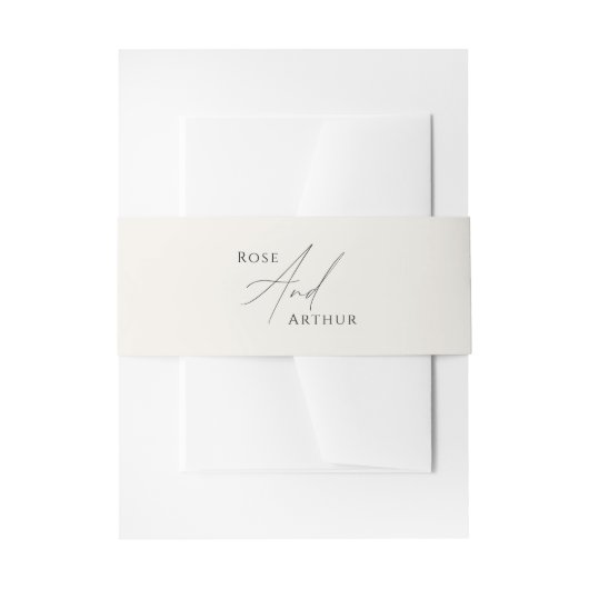 Minimalistischer Script-Wedding-Sticker Einladungsbanderole (Vorderseite Beispiel)