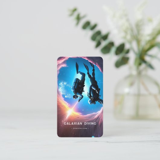 Minimalistischer Scuba Diving Class Qr Code Visitenkarte (Stehend Vorderseite)