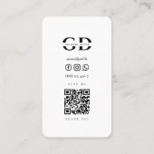 Minimalistischer Scuba Diving Class Qr Code Visitenkarte (Rückseite)