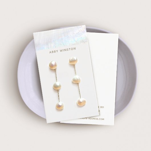 Minimalistischer Seashell Stripe Earring Display-H Visitenkarte