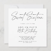 Minimalistischer sechzehnter Geburtstag Einladung (Vorderseite)