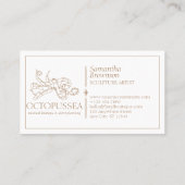 Minimalistischer Seeoktopus aus brauner Linie Visitenkarte (Rückseite)