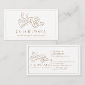 Minimalistischer Seeoktopus aus brauner Linie Visitenkarte (Vorne/Hinten)