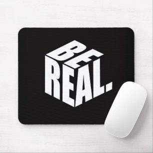 Minimalistischer „SEI ECHT.“ Würfel-Typografie-Mau Mousepad