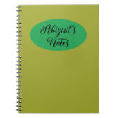 Minimalistischer Senf und grün Personalisiert mit Notizblock (Vorderseite)