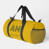 Minimalistischer Senf & Waldgrün Custom Monogramm Duffle Bag (Rechte Ecke)