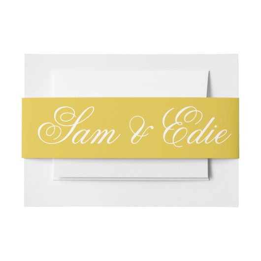 Minimalistischer Senfgelb Einladungsbanderole (Vorderseite Beispiel)