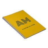 Minimalistischer Senfgelb- und Waldgrün-Monogramm Notizblock (Rechte Seite)
