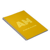 Minimalistischer Senfgelber Monogramm Notizblock (Rechte Seite)
