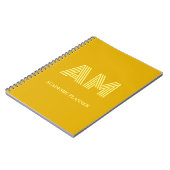 Minimalistischer Senfgelber Monogramm Notizblock (Linke Seite)