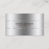 Minimalistischer Shiny Stainless Steel Hintergrund Visitenkarte (Vorderseite)