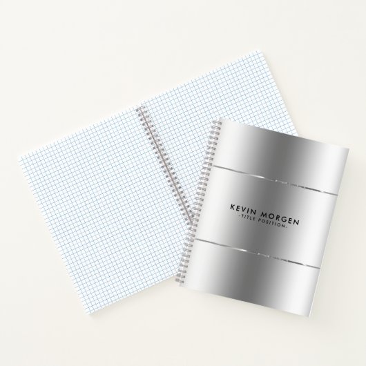 Minimalistischer Shiny Stainless Steel Look Notizblock (Innenseite)
