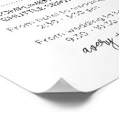 Minimalistischer Shuttleservice Moderne Hochzeitsf Poster (Ecke)