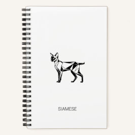 Minimalistischer Siam-Katzen-Geometrie-Hardcover-N Notizblock