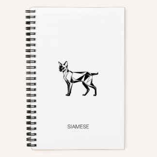 Minimalistischer Siam-Katzen-Geometrie-Hardcover-N Notizblock