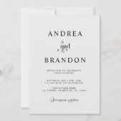 Minimalistischer Silber-Graue QR-Code Hochzeit in Einladung (Vorderseite)