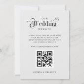 Minimalistischer Silber-Graue QR-Code Hochzeit in Einladung (Rückseite)