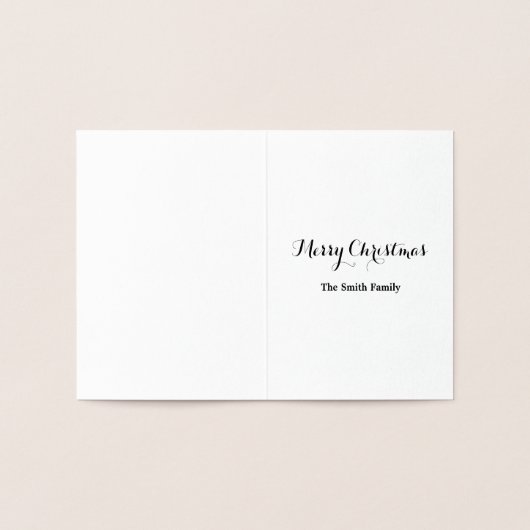 Minimalistischer Silberbaum Folienkarte (Innenseite)