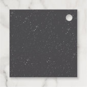Minimalistischer silberner Bogen Winter-Schneebaby Geschenkanhänger (Rückseite)