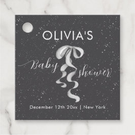 Minimalistischer silberner Bogen Winter-Schneebaby Geschenkanhänger