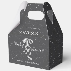 Minimalistischer silberner Bogen Winter-Schneebaby Geschenkschachtel