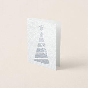 Minimalistischer Silberschnee Hintergrund Weihnach Folienkarte