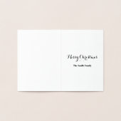 Minimalistischer Silberschnee Hintergrund Weihnach Folienkarte (Innenseite)