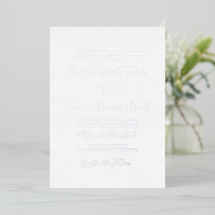 Minimalistischer Silberstreifen Gray Traditionel Folieneinladung