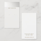 Minimalistischer Silver Earring Display-Halter Visitenkarte (Vorne/Hinten)