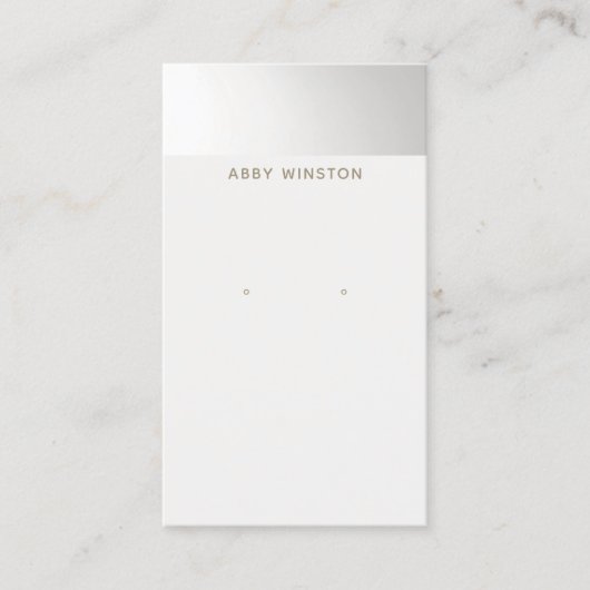 Minimalistischer Silver Earring Display-Halter Visitenkarte (Vorderseite)