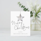 Minimalistischer Silver Star Frohe Weihnachtskarte (Stehend Vorderseite)