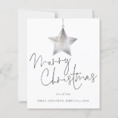 Minimalistischer Silver Star Frohe Weihnachtskarte (Vorderseite)