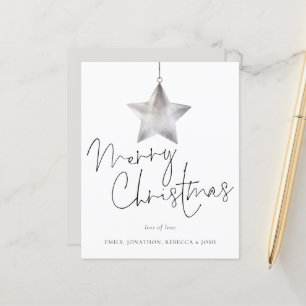 Minimalistischer Silver Star Frohe Weihnachtskarte