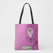 Minimalistischer Single Line Art Rose Tasche (Vorderseite)