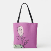Minimalistischer Single Line Art Rose Tasche (Rückseite)