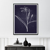 Minimalistischer Single-Linie Zeichnend Blume Poster