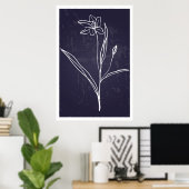 Minimalistischer Single-Linie Zeichnend Blume Poster (Heimbüro)