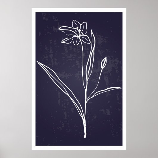 Minimalistischer Single-Linie Zeichnend Blume Poster (Vorne)