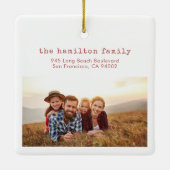 Minimalistischer Skandinavier Weihnachtsgottesdien Keramikornament (Rückseite)